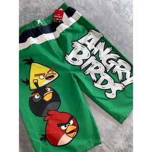 Angry Birds Swim Trunks Boys XL 18/20 Green NWT UPF 50